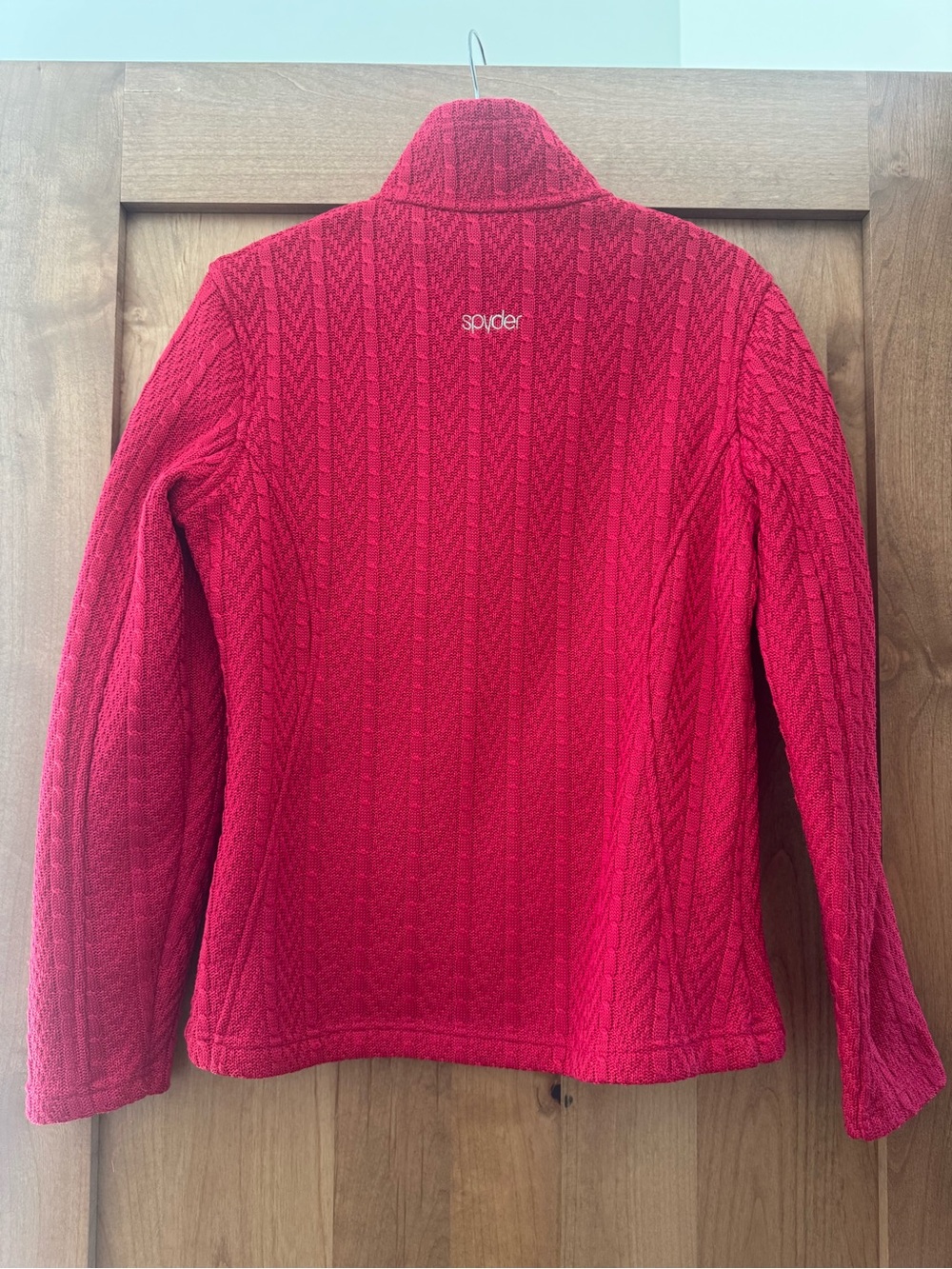 Spyder Pink Cable-Knit Full-Zip Teddy Jacket - Picture 2 of 3